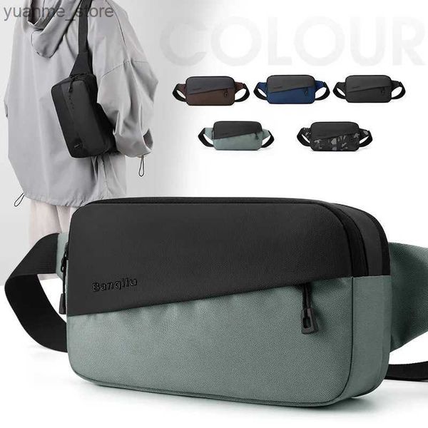 Sportsäcke Herren Taillenbeutel wasserdichtes Hüftbeutel Bauch Brustbeutel Herren Marke Fanny Bag Mode Travel Phone Banane Herren Penner mit Tasche Y240410