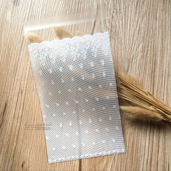 100pcs/Lot 3 -Size -Wählen Sie, weiße Spitzen -Plastik -Keks -Verpackungsbeutel Cupcake Wrapper Selbstkleber Taschen 10 x 10 cm kostenloser Versand