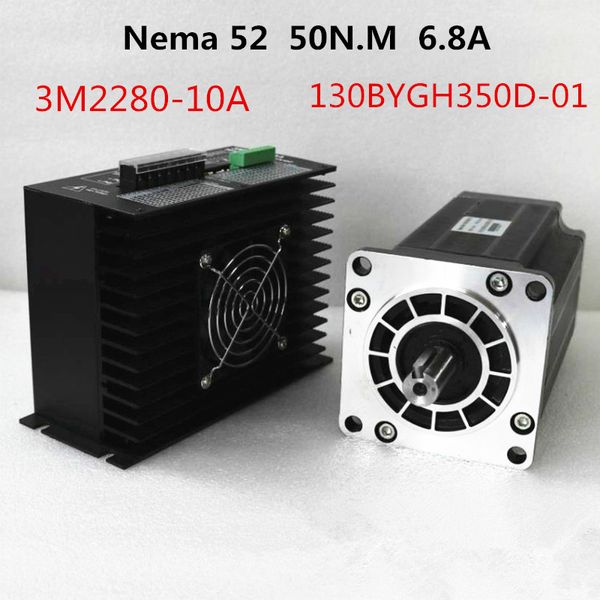 3 fasi NEMA 52 130mm 50n.M MOTO SUPPER AC CNC CAPPER CNC 130BYGH350D-01 1.2Degree 6.9A+ Kit di trasmissione con driver 3M2280-10A