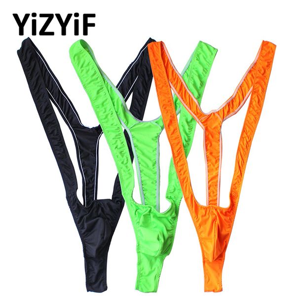 Swimwear Men Mankini perizoma uomini fluoro costume da bagno che allunga costume da bagno sexy maschi gay biancheria bianche da uomo sexy maschi