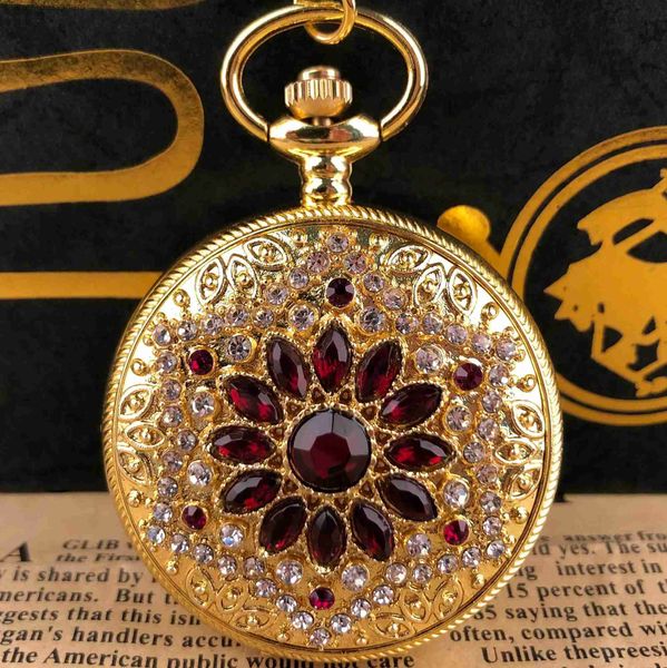 Pocket Watches Top Brand Luxury Ladies Quartz Pocket Es Pocket Antique Vintage Fashion Colar Pingente Relógio com Presentes de Cadeia para Mulheres Y240410