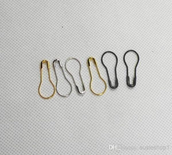 1000 PCs Bulbo Gourd Pearshaped Brass Safety Pins Black Silver Gold Bronze Color1793590