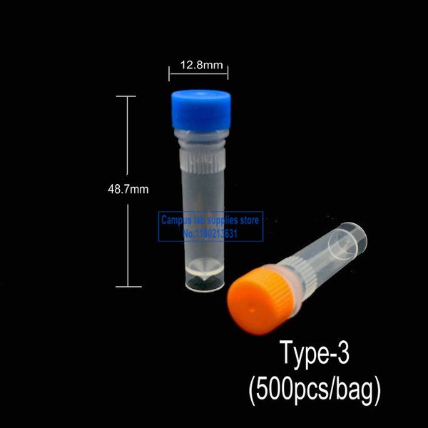 500pcs/lot 1.5ml plastik donma tüpü PP santrifüj tüp laboratuvar bilim şişeleri