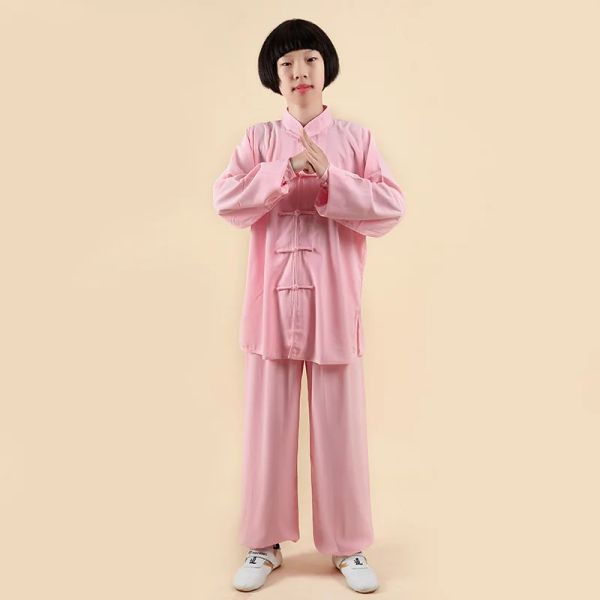 Ginástica feminina yaga tai chi terno crianças kung sólida fu wushu artes marciais calças de performance uniforme