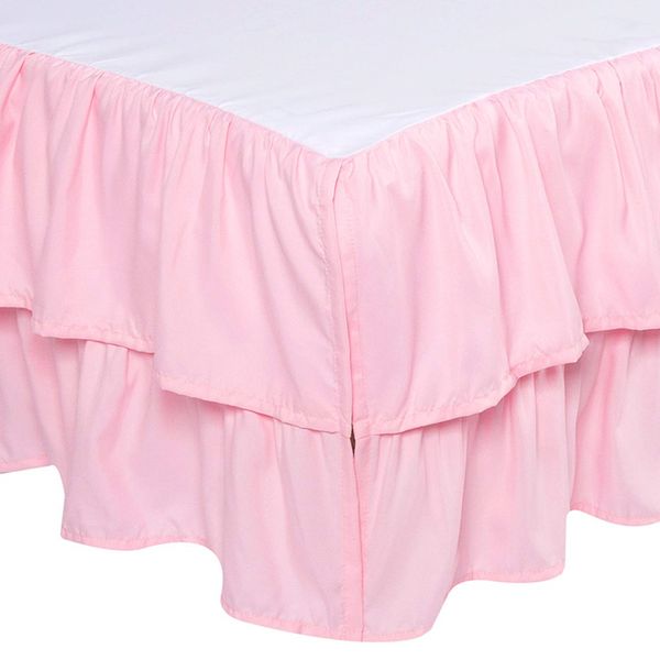 Hot Sale Camadas Doubres Padrão Ruffles macios Salia de berço com a cama Tampa da cama Câmara de berçário para meninas meninas