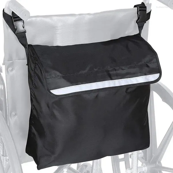 Sacos de armazenamento Backpack Saco com cinta refletiva Cadeira de roda de grande capacidade e acessórios de caminhante