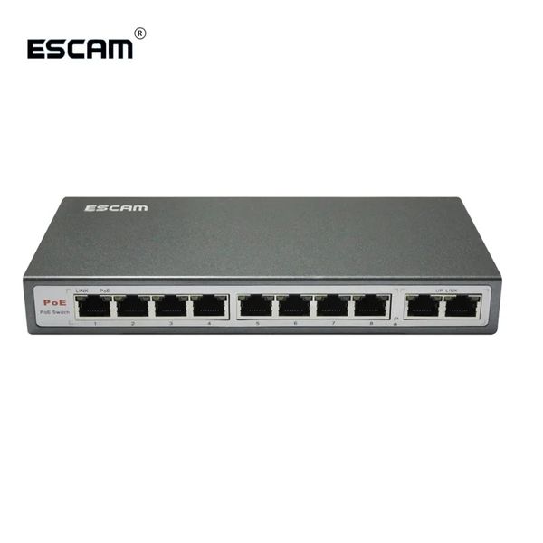 Switch POE a 10 porte per alimentare le telecamere IP POE e AP wireless nel sistema CCTV con adattatore di alimentazione POE NVR