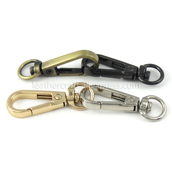 1pcs Metal Döner O-Ring Eye Gözü Snap Hook Tetik Kıdaşları Deri zanaat torbası kayış kayışı dokuma dokuma anahtarlık küçük boyut