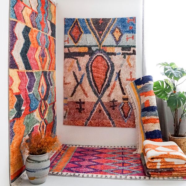 Carpetes de Marrocos para sala de estar em casa carpetes nórdicos quarto decoração de tapete sofá mesa de café tapete de chão de tapete étnico boêmio grande tapete