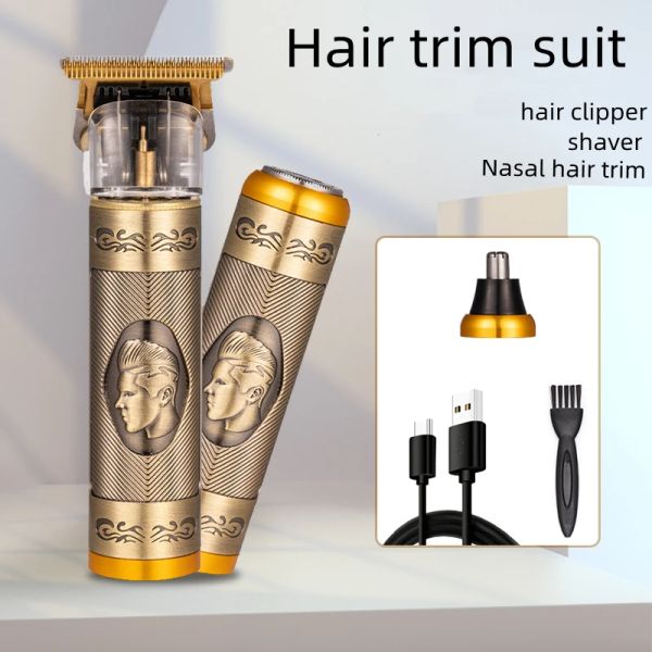 Clippers 2023 Multifunktion elektrische Haare Clipper Set Nase Haar Trimmer USB -Rasierer wiederaufladbare Bartmaschine Herrenhaarschneider