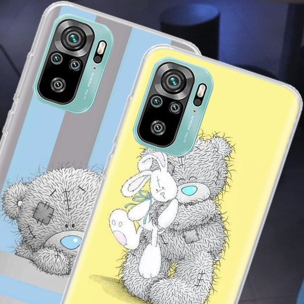 Schöne Teddybären -Telefonhülle für Xiaomi Poco x6 x5 x4 f4 gt x3 nfc pro 5g M5 M5S M4 M3 F5 F3 F2 F1 Mi Anmerkung 10 Lite Clear Cover c