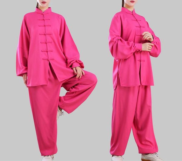 Unisex 12color Springautumn rette Cottonlinen Kung fu taiji костюмы Tai Chi iniforms боевые искусства Wushu одежда красная/зеленый