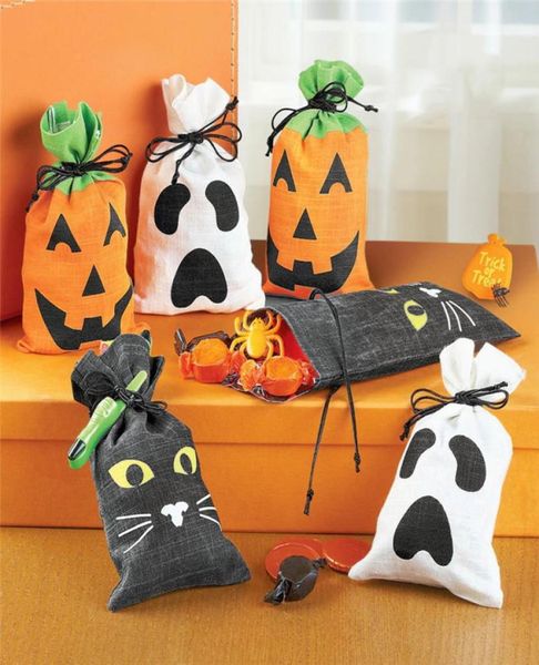 Creative Halloween Pumpkin Ghost Kids Truckortreat Chancy Borse Black Gat Gat Gat Gat String Borse Halloween Kids Toys8560497