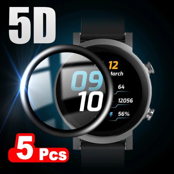 Ticwatch E3 için 5D Yumuşak Elyaf Cam Koruyucu Film Tic Watch için Tam Kavisli Kapak Ekran Koruyucu E3 Akıllı Saat Aksesuarları