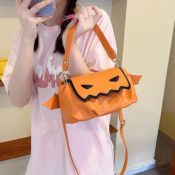 Totes Personalidade fofa Bola criativa de mulher Funny Pumpkin Halloween One ombro Crossbody