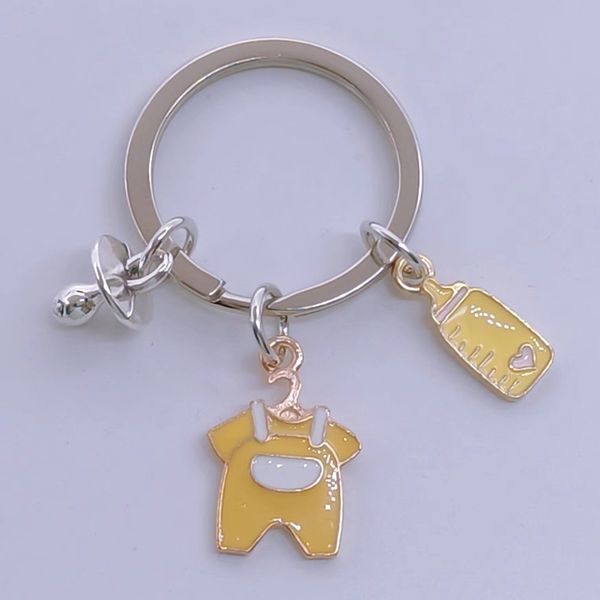 Süße Emaille Baby Keychain Baby Flasche Baby Kleidung Baby Schnuller Schlüsselbaby Baby Kleidung Schlüsselbund Eltern Geschenk DIY Handgemachtes Schmuck