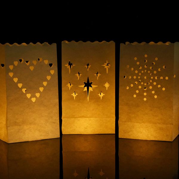5pcs Novo portador de chá Luminária Luminaria Paper Lantern Bag para o festival de decoração de festas de aniversário de casamento Presentes do dia dos namorados