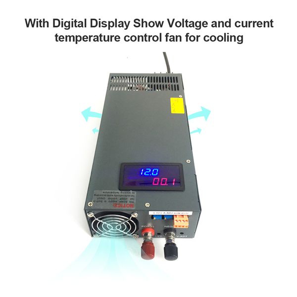 1500W Schaltnetzversorgung mit Displayer 0-24V 36V 48 V 60 V 70 V 80V 90 V 110 V 220 V 300V 350 V einstellbare DC-Spannungsstrom