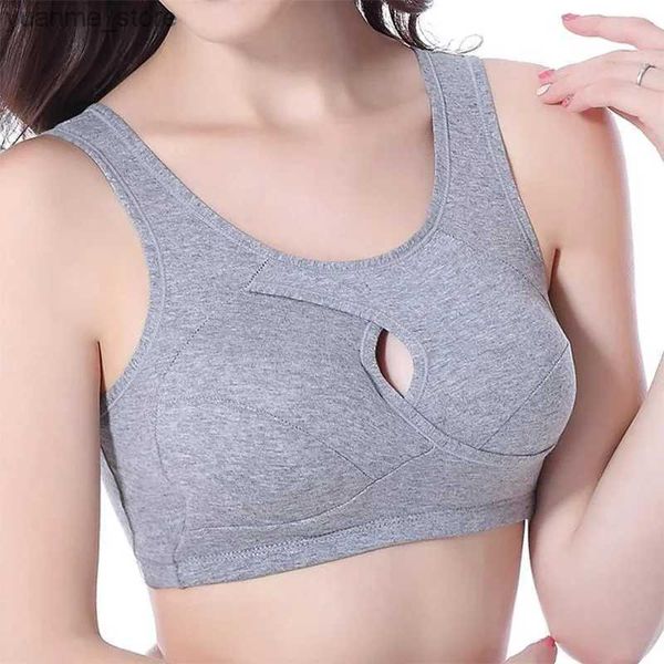 Yoga roupas esportivas que absorvem o choque de choques íntimos femininos sem costura e respirável Sleep Yoga Cotton Bra Beautiful Back Bralette Grande Tamanho Y240410