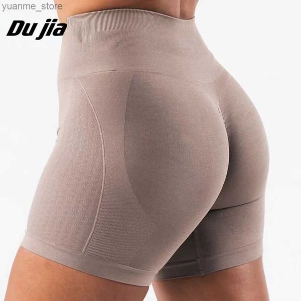 Yoga roupas de fitness shorts de lazer de fitness shorts shorts esportivos sem costura spandex calças elásticas de perneiras respiráveis ginástica para mulheres New Y240410