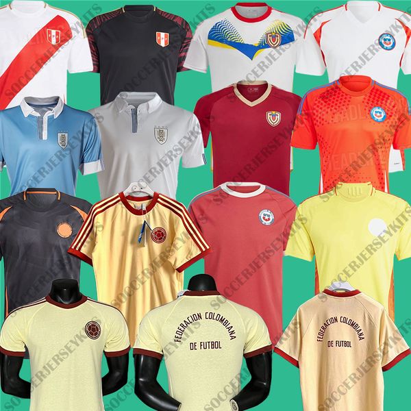 2024 Peru Futbol Formaları Kolombiya Futbol Gömlekleri Venezuela Retro Forma Copa 2024 25 Tekdüzen Copa America Erkek Çocuk Setleri Kitleri Uruguay Futbol Forma Şili Tops