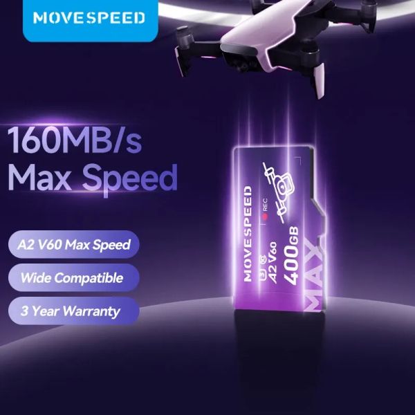 Карты Movespeed U3 Max Mini SD Card 512GB High Speed Flash Card до 160 МБ/с 256 ГБ 400 ГБ TF Card для камеры DV DV