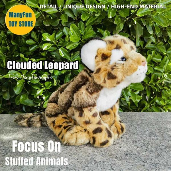 Dolls de pelúcia nublaram o leopardo de alta fidelidade Big Cats Plus Jaguar Plus Toys Like Like Like Animals Simulation Boneca recheada Kawai Toy Gifts Kids J240410