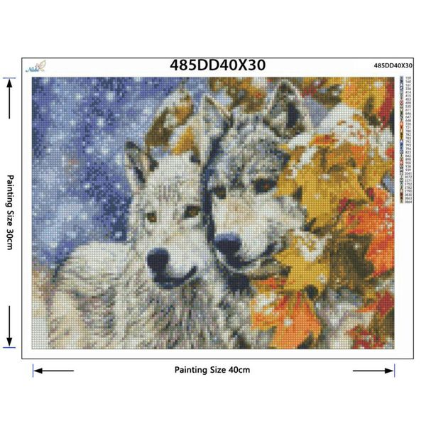 Nabi 5d Diy Diamond Painting Wolf Snow Diamond Emelcodery Animal