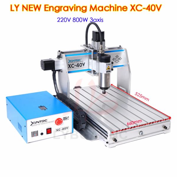 Novo mini gravador de roteador CNC XLNTCNC XC-40V Máquina de perfuração e moagem de gravura USB LYBGACNC XC-40V 220V 800W 3AXIS