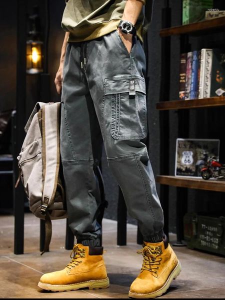 Erkek pantolon n retro cadde kargo düz bacak pantolon hipster Instagram
