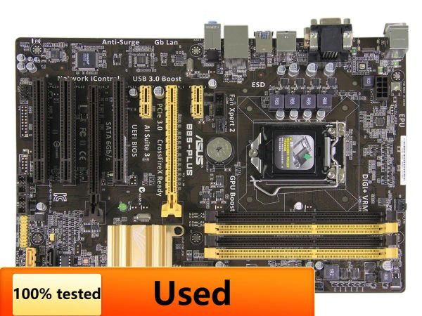 Placas -mãe Asus B85Plus Desktop placas -mãe LGA 1150 DDR3 32 GB Core i7/i5/i3 USB3.0 ATX MotherBoard Usado usado