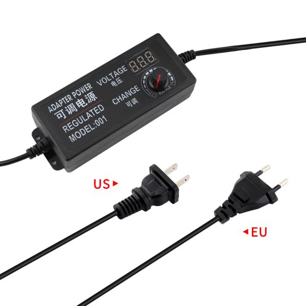 Adaptador ajustável 3V-24V 3A Vários conversor de fonte de alimentação de tensão AC 110V-220V a DC 3V 9V 12V 24V com plugue feminino de fêmea 8