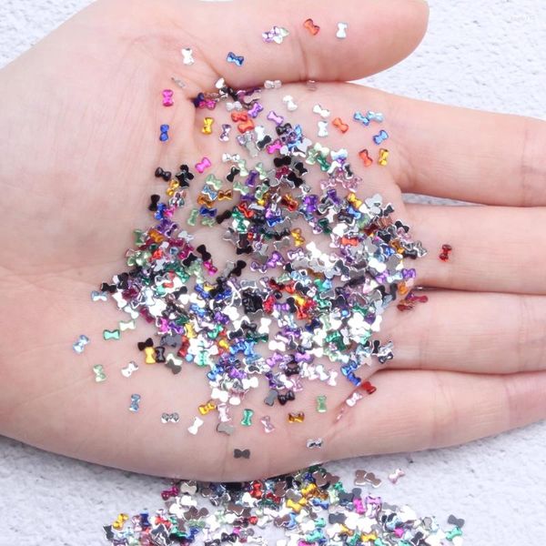 Decorazioni per le nail art bowknot 5g 1000pcs strass acrilico Non fissa colla su piede sciolte perline piatte per la decorazione fai -da -te per la custodia del telefono