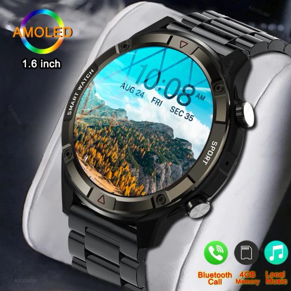 Orologi 2024 New 4G Memory Smart Watch AMOLED 454*454 HD Visualizza sempre il tempo Bluetooth Call TWS Music Men smartwatch per Android iOS