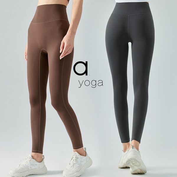 AL YOGA Pantaloni da yoga sportivi femminili che eseguono la vita alta sfrecciata nuda senza imbarazzo filo slim fit elastico pantaloni