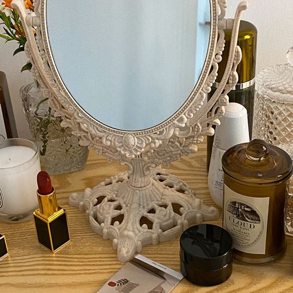 Mesa Mampenato decorativo Macrame de vidro Nórdico Pequeno espelho decorativo vintage Decoração de decoração de Mioir Decoratif