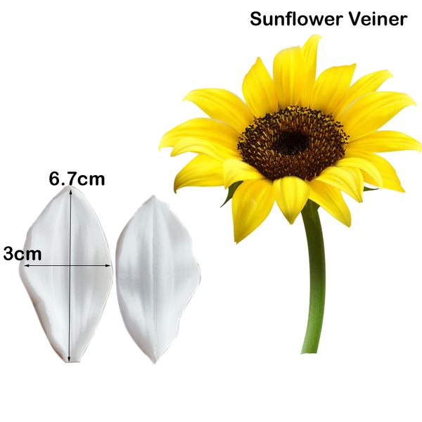 3 stili vene fiorite di girasole stampi in silicone zucchero fondente gumpaste argilla argilla carta torta di decorazione degli strumenti M2316 M2316