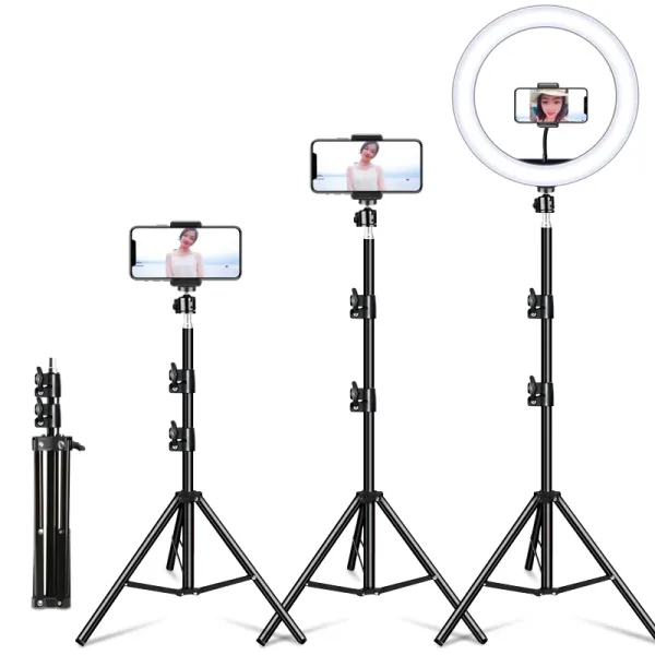 Stativ 1/4 Schraubenkopf Universal Stativ Aluminium Selfie Lampenstand Mobiltelefon Video Live Digitalkamera Fotografie Ringleuchte Tripods