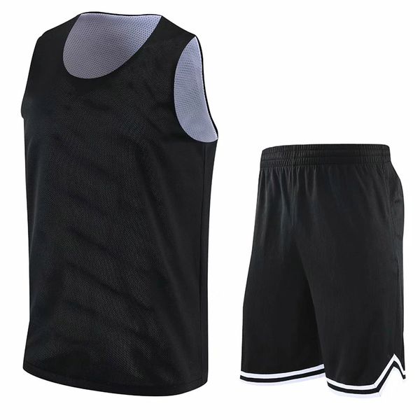 Çift taraflı erkek basketbol forması setleri 23 numaralı tank üstleri spor takım elbise o yaka erkekler geri dönüşümlü basketbol üniforma özelleştir