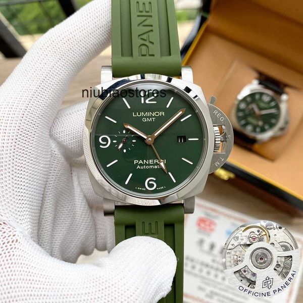 Für Luxus Uhren Herren mechanische Uhr Schweizer Automatische Bewegung Sapphire Mirror 47 mm importiert Gummi -Uhrband -Marke Italien Sport RGGB