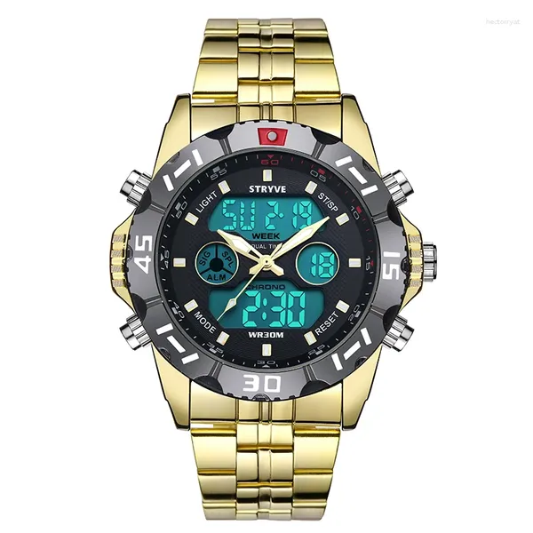 Relógios de pulso Stryve Top Brand Sport Sport Quartz Watch Watch Men Militars Waterproof Watches Led Led Wristwatch Relógio Masculino Masculino