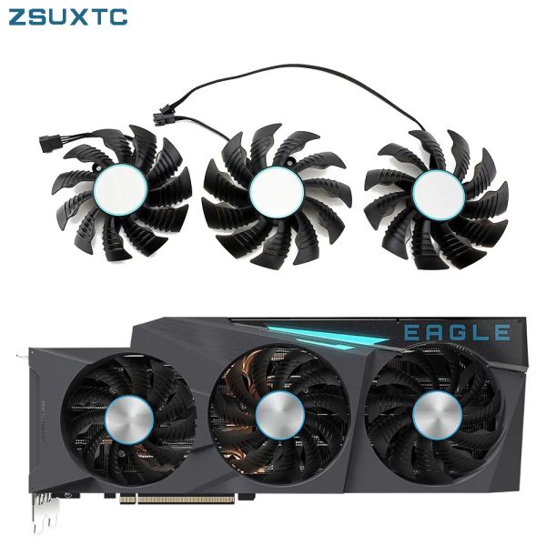 Подушки охлаждения вентилятора для Gigabyte RTX 3090 Gaming 3080 Ti Eagle Gaming Fan Fan для Eagle OC 3080TI Gaming Videoard Fan Fan