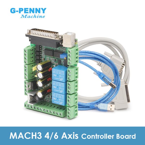 Mach3 Controller Board 4/6AXIS CNC Breakout Board -Schnittstellenadapterplatine für Schrittmotor -Treiberbewegung