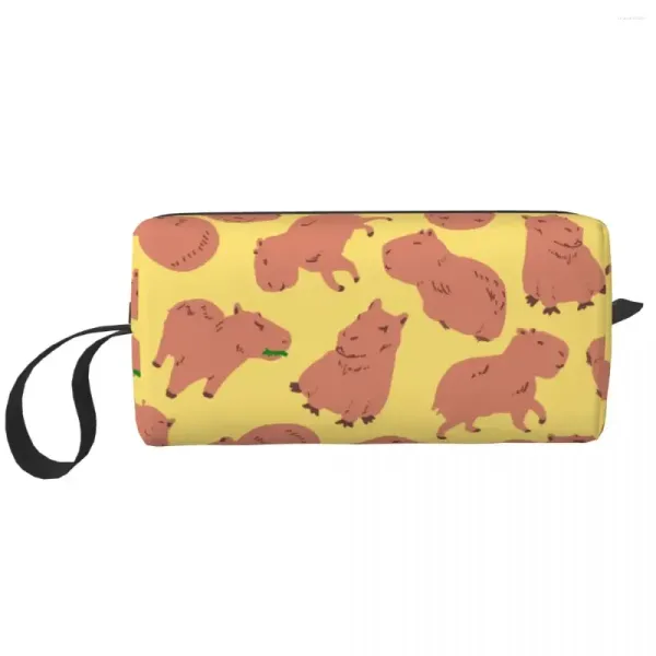 Sacchetti cosmetici da viaggio capybara animali motivi da toilette sacchetta portatile organizzatore organizzatore di bellezza kit dopp cassetta del kit dopp