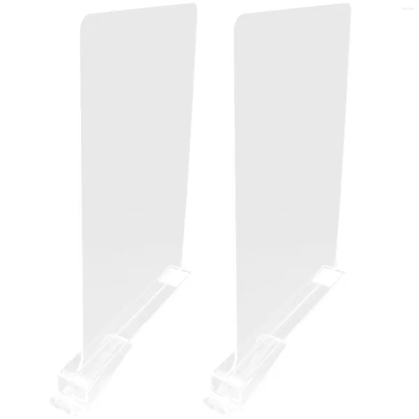 Stume di stoccaggio 2 pezzi Dispositivi trasparenti Scaffali Desktop Scheda Separatore Plastica Accessori dell'armadio comodi