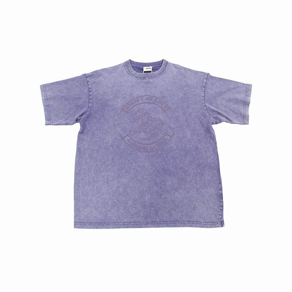Customized modisch gewaschene und abgenutzte Kurzarm-T-Shirt des Herstellers, lose Schulterlänge, Sommer halb Ärmeln