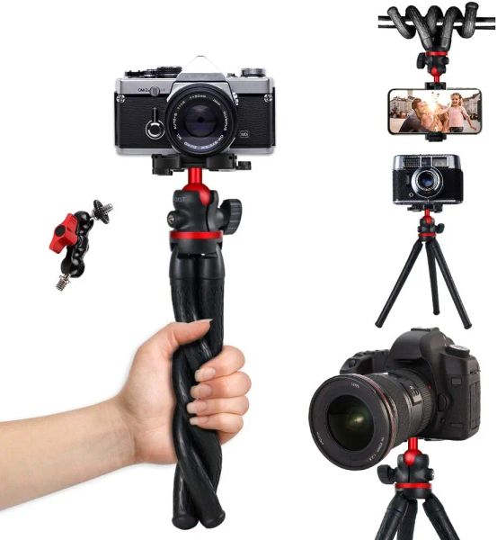 TRIMIPODI VIAGGIO PORTATILI PERCOLIBILE Smartphone Tripodi Smartphone Mirrorless Compact Compacro SLR DSLR VLOG VLOG estendi 1/4 vite per braccio magico