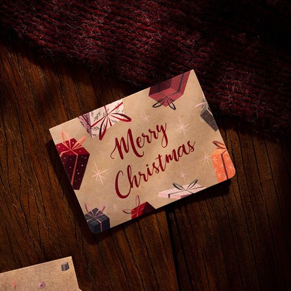 2024 6pcs Merry Christmas Greeting Card Cardard Inviti con buste Cartoline di Capodanno inverno Happy Holiday Party Gift