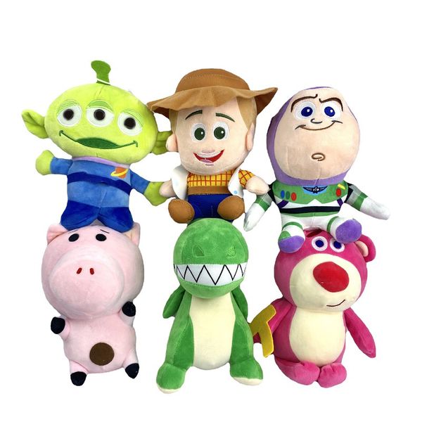 Preço por atacado de fábrica 6 Estilos 20 cm Woody Plush Toys Buzz LightYear Animação em torno de bonecas para presentes infantis