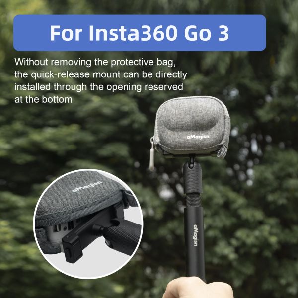 Zubehör Hard Eva Hülle für Insta360 Go 3 Action Camera Protective Mini Bag Stoßdämpfung Fleece Fleece Kratzprofis mit Bodenöffnung